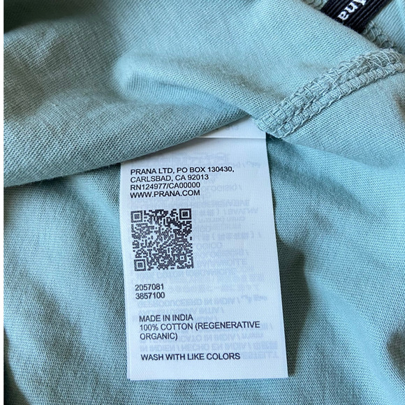 Prana Everyday Tank Women's Small Saltwater Standard Fit Regenerative Cotton - Picture 7 of 9